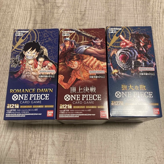 ONE PIECEカードゲーム、ロマンスドーン 、頂上決戦、強大な敵、各1box