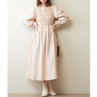 ナチュラルクチュール(natural couture)の【natural couture】シャーリングパフワンピース(ロングワンピース/マキシワンピース)