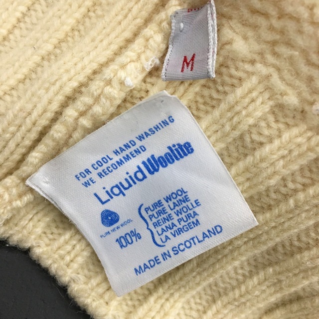 プリングル スコットランド製 ニットセーター ケーブル編み ピュアウール M
