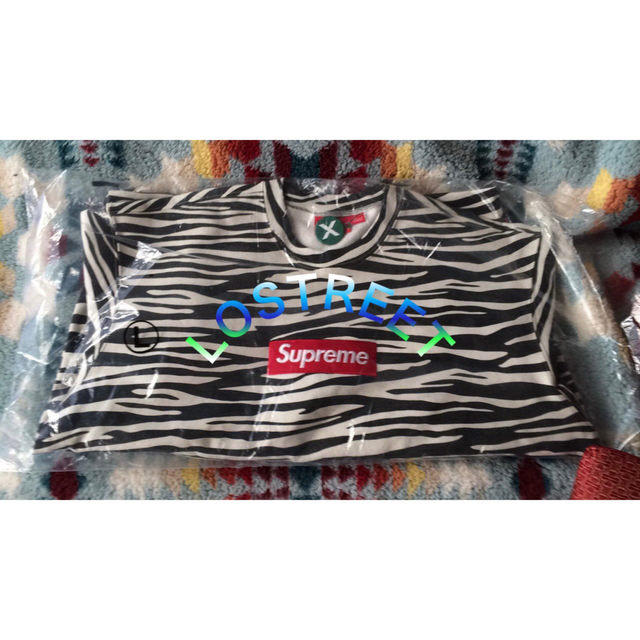 キムタク着Supreme Box Logo Crewneck Zebra L