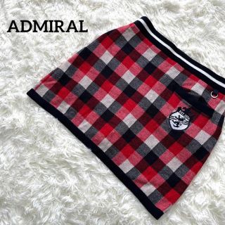 アドミラル(Admiral)のADMIRAL アドミラル ニットスカート チェック レッド系 L ゴルフウェア(ウエア)