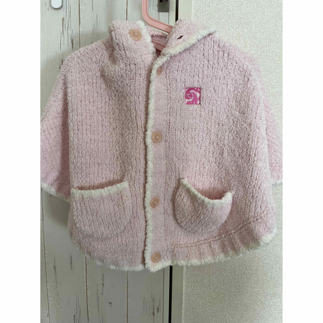 kashwere(カシウエア)の★断捨離SALE★ カシウエア　ポンチョ　アウター　80 ピンク キッズ/ベビー/マタニティのベビー服(~85cm)(ジャケット/コート)の商品写真