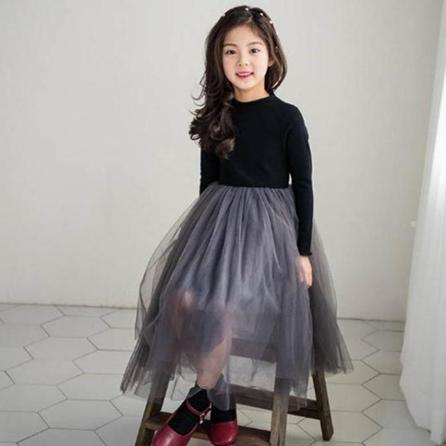 新品　フォーマル　黒　ワンピース　チュール　女の子　120　130 140 キッズ/ベビー/マタニティのキッズ服女の子用(90cm~)(ワンピース)の商品写真