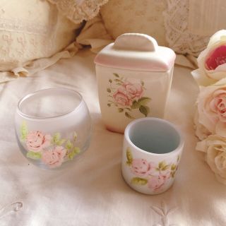 ノリタケ(Noritake)の♡イマン♡ダイアナローズ3点セット陶器マニーローズバスケットニトリイケア薔薇(食器)