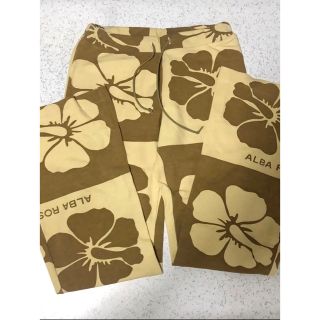 海外花系 送料込 新品 アルバローザ ALBA ROSA 升目パンツ 茶×ベージュ