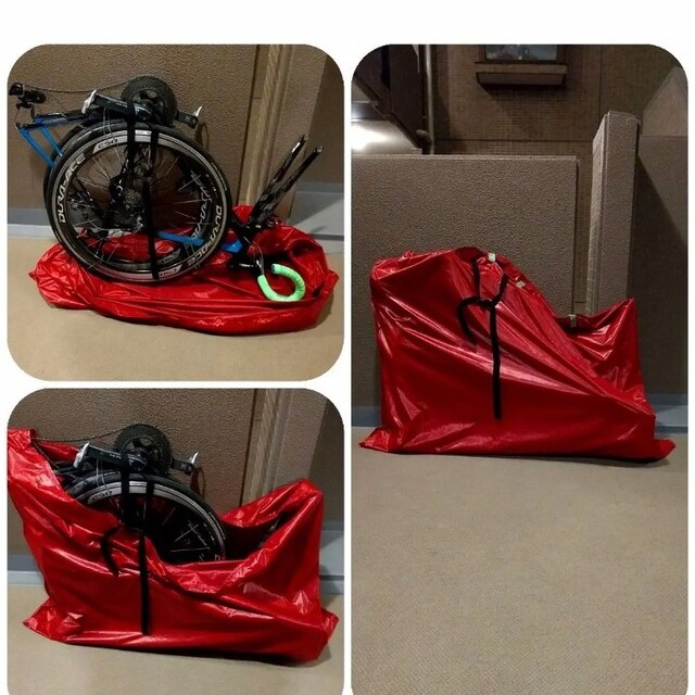 超軽量輪行バッグ　赤色　114g スポーツ/アウトドアの自転車(バッグ)の商品写真