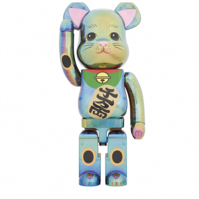 BE@RBRICK 招き猫 黒透明メッキ 1000％　ベアブリック