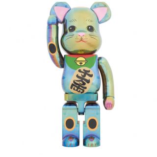 BE@RBRICK 招き猫 黒透明メッキ 1000％　ベアブリック(その他)