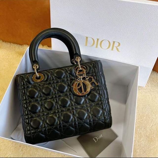 Christian Dior - lady dior ミディアム　ブラック
