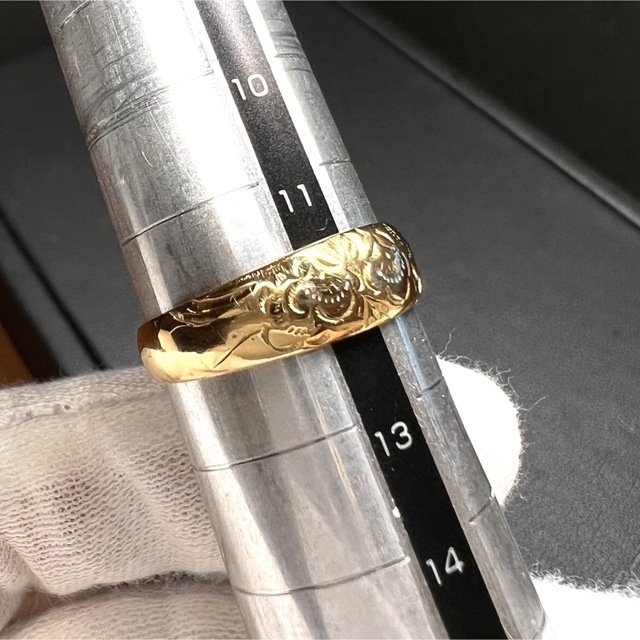k18 18金 ゴールド リング 指輪 和彫りが美しいです 1