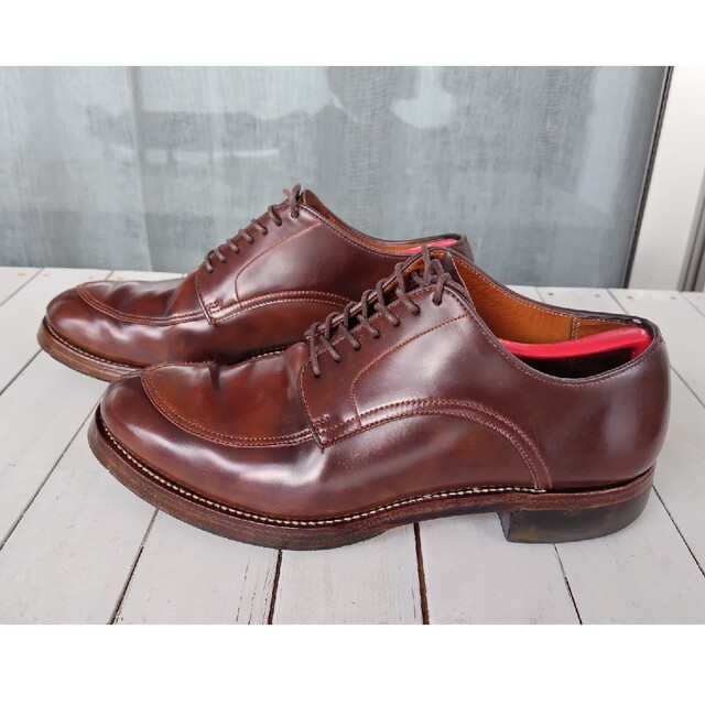 上品 MAKERS BLUCHER / TIP V 靴 TIP 亜洲 BLUCHER V / #4 コードバン