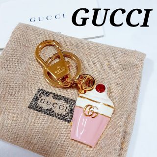 グッチ(Gucci)のグッチ　キーホルダー　アイスクリーム　キーリング　GG　ロゴ　ピンク　ストーン(キーホルダー)