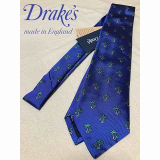 ドレイクス(DRAKES)の【新品】Drake's／ドレイクス／ネクタイ／ヤシの木／モチーフ柄／ブルー(ネクタイ)