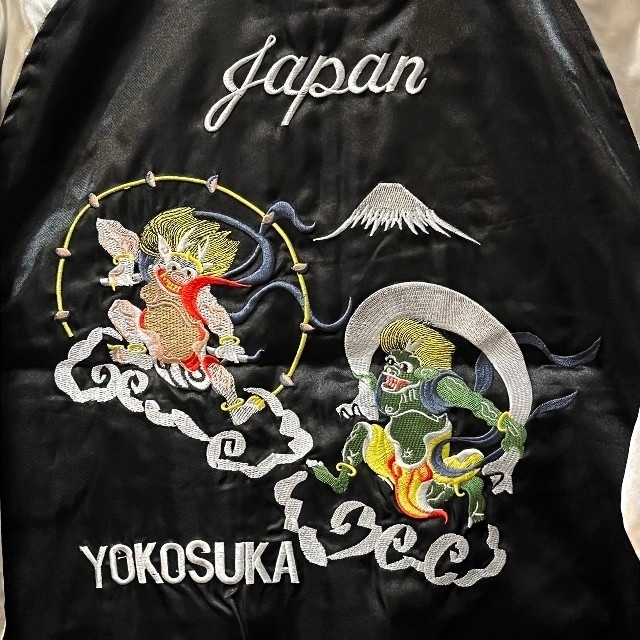 男女兼用 刺繍 スカジャン 風神雷神 (黒)の通販 by テッペイ's 男女兼用 刺繍 スカジャン 風神雷神 (黒)の通販 by テッペイ's