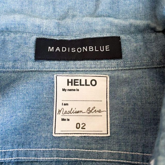 MADISONBLUE(マディソンブルー)のMADISONBLUE マディソンブルー マダムシャンブレーワークシャツ 02 レディースのトップス(シャツ/ブラウス(長袖/七分))の商品写真