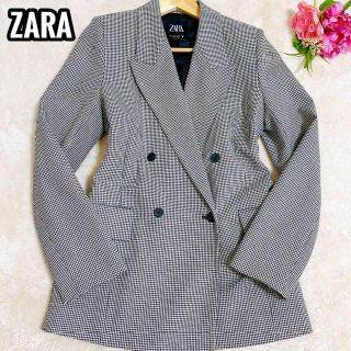 ザラ(ZARA)の【極美品】ZARA テーラードジャケット ダブルボタン ギンガムチェック MM (テーラードジャケット)