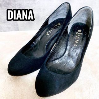 ダイアナ(DIANA)の【美品】DIANA パンプス スエード ブラック 21.5cm21.5cm / (ハイヒール/パンプス)