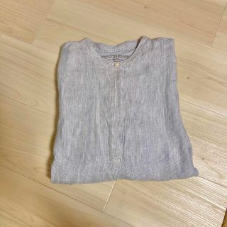 ムジルシリョウヒン(MUJI (無印良品))の無印良品　細ストライプ　リネンシャツ　M-L(シャツ/ブラウス(長袖/七分))