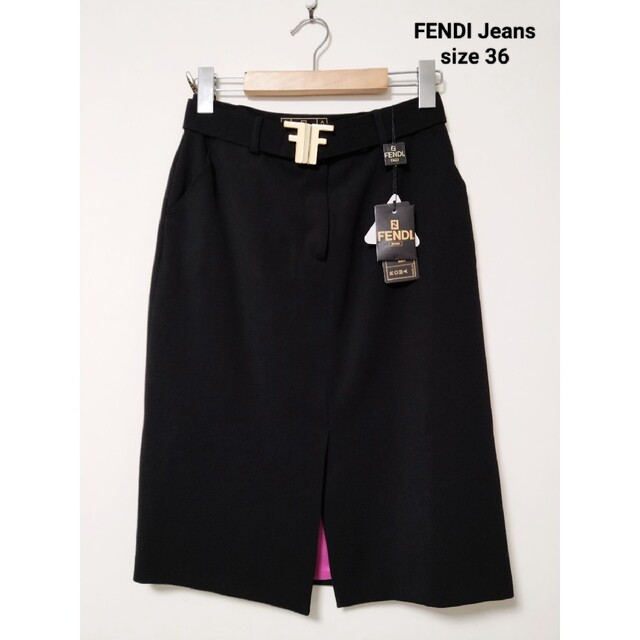 タグ付き未使用 FENDI Jeans フェンディ スカート ベルト付