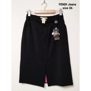 フェンディ(FENDI)のタグ付き未使用 FENDI Jeans フェンディ スカート ベルト付(ひざ丈スカート)