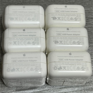 アップル(Apple)の6個セットiPhone 純正　アダプタ充電器  10W 、12W USB タイプ(バッテリー/充電器)