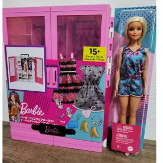 バービー(Barbie)の新品バービー人形  Barbie＆ピンククローゼット＆ドレスセット(ぬいぐるみ/人形)