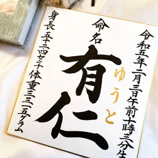 【命名書】色紙（楷書）(命名紙)