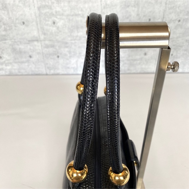 贅沢屋の HAMANO 濱野皮革工藝 リザード革 黒 ゴールド金具