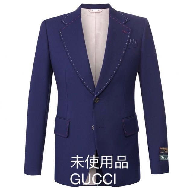 Gucci(グッチ)の未使用品　GUCCI  限定デザイン　ブルーブレザー メンズのジャケット/アウター(テーラードジャケット)の商品写真