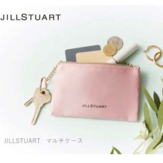 ジルスチュアート(JILLSTUART)のJILL STUART キーリング付きスクエアマルチケース ポーチ ピンク(ポーチ)