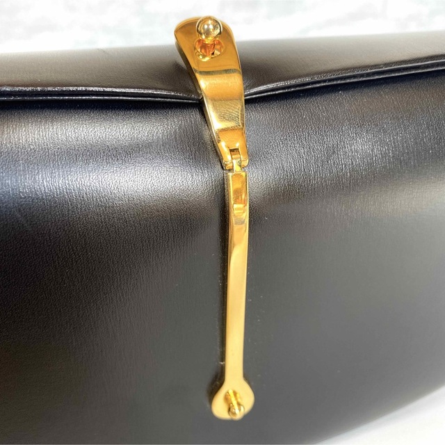 美品】WAKO 銀座和光 極上 カーフレザー 黒 フォーマルバッグ 定価12万