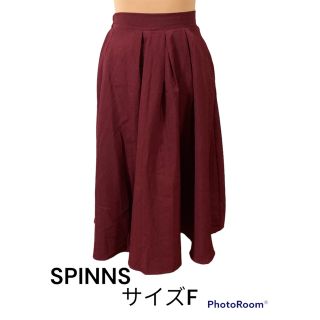 スピンズ(SPINNS)のSPINNS ロングスカート サイズF レッド(ロングスカート)