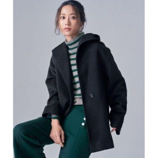 美品!23区 【カタログ掲載/ウールカシミヤビーバー フード付き