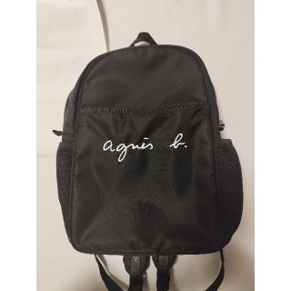 アニエスベー(agnes b.)の【みかん様専用】アニエスベー ロゴ刺繍 リュック ナイロン 黒 軽量(リュック/バックパック)