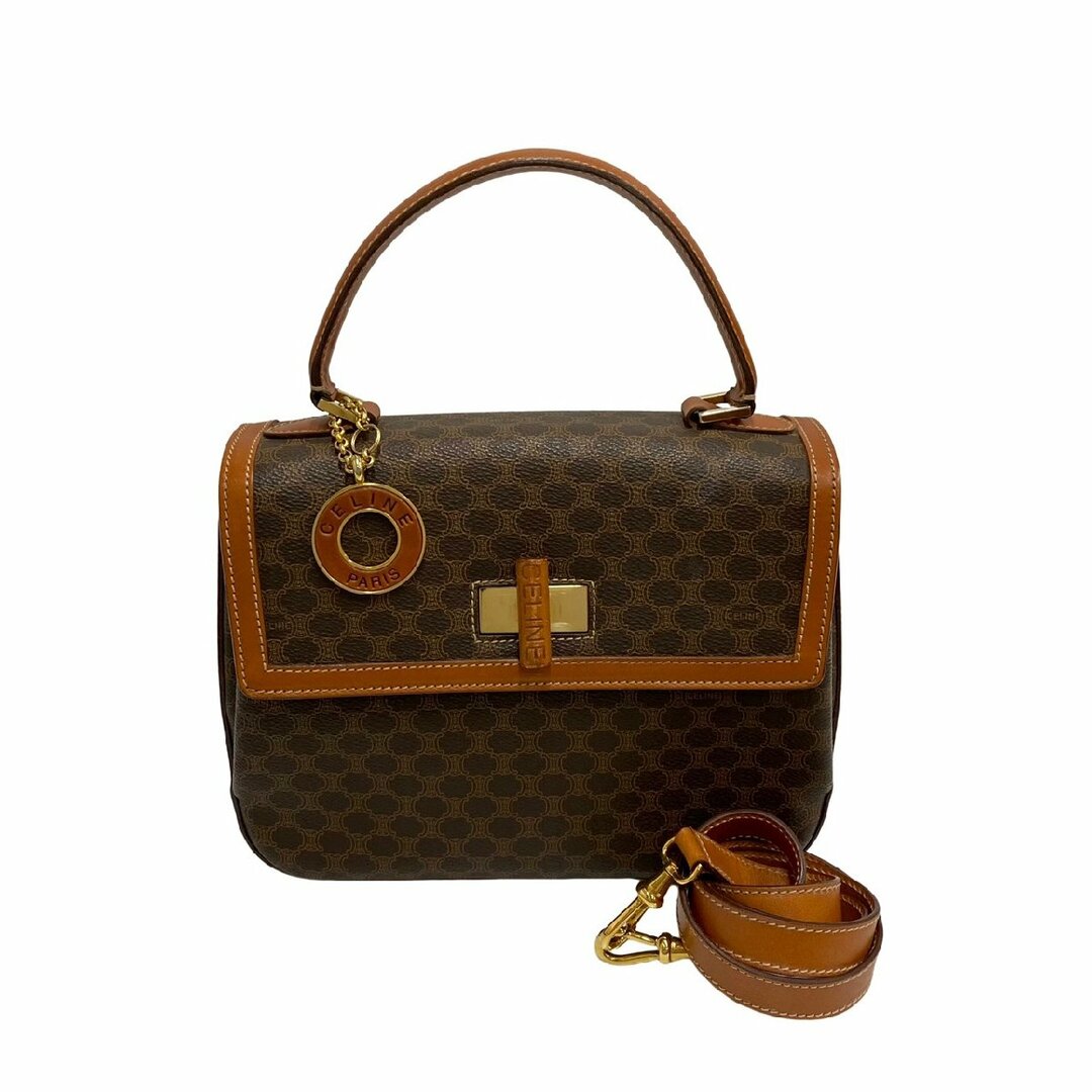 フローラル 極 美品 セリーヌ マカダム ブラゾン レザー 2way