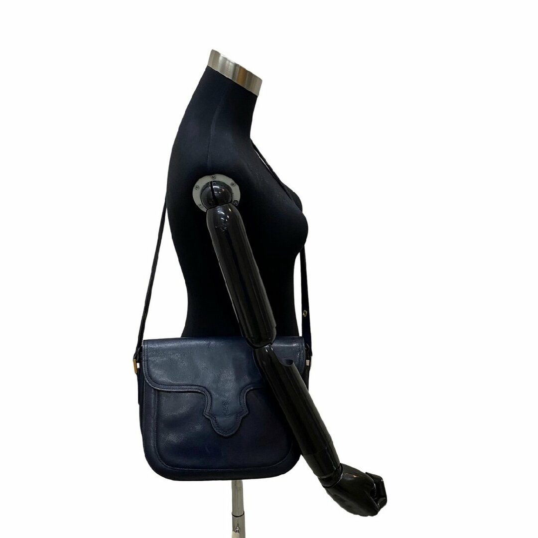 極美品 レア品 Yves Saint Laurent イヴサンローラン YSL ロゴ レザー