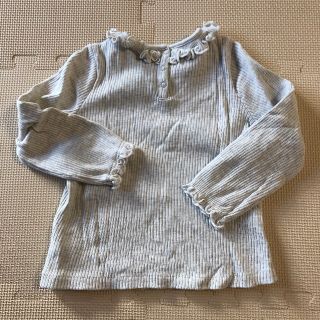 プチバトー(PETIT BATEAU)のプチバトー　リブカットソー グレー(Tシャツ/カットソー)