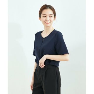 ジャイロ(JAYRO)の【ネイビー（40）】【セットアップ対応】2WAYストレッチ半袖ブラウス(シャツ/ブラウス(長袖/七分))