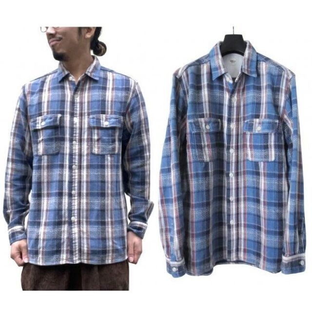 20SS ロンハーマン FADE CHECK SHIRTS チェック ネルシャツ袖丈約665ｃｍ