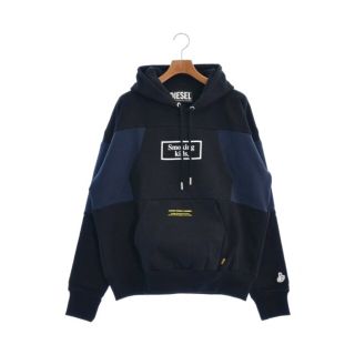 ディーゼル(DIESEL)のDIESEL ディーゼル パーカー L 黒x紺 【古着】【中古】(パーカー)