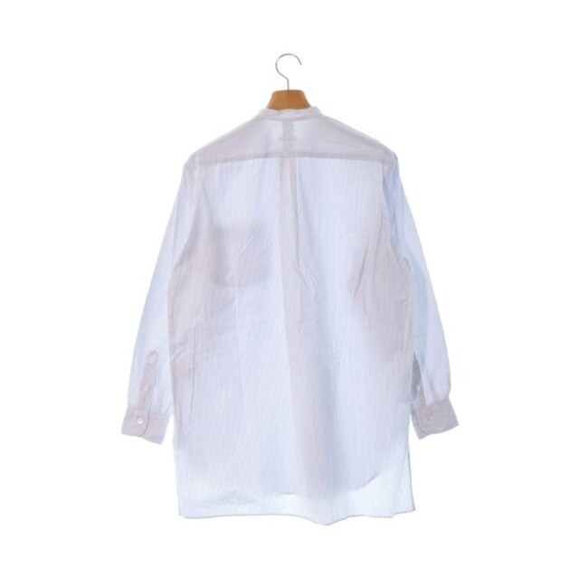 COMOLI(コモリ)のCOMOLI コモリ カジュアルシャツ 1(S位) 白x紺(ストライプ) 【古着】【中古】 メンズのトップス(シャツ)の商品写真