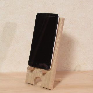 天然木《タモ》木製スマホスタンド(その他)