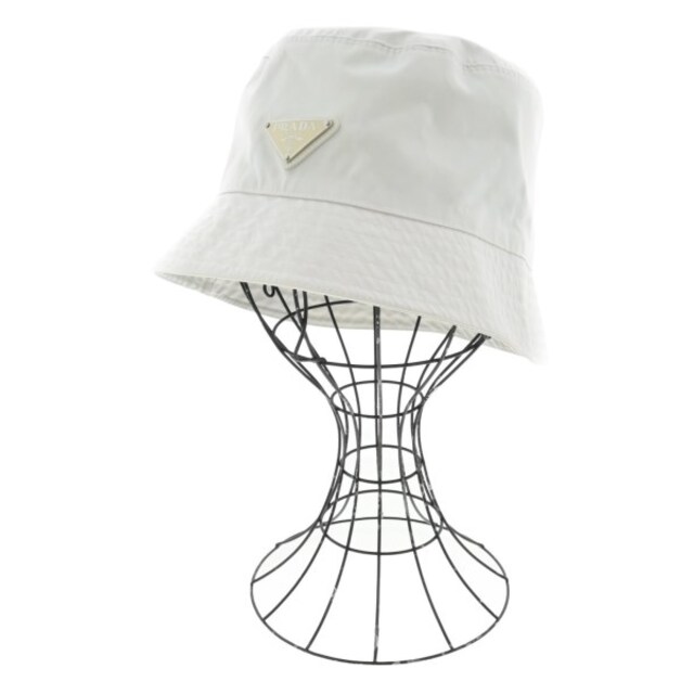 最安値に挑戦! PRADA - PRADA プラダ 【古着】【中古】 白 L ハット