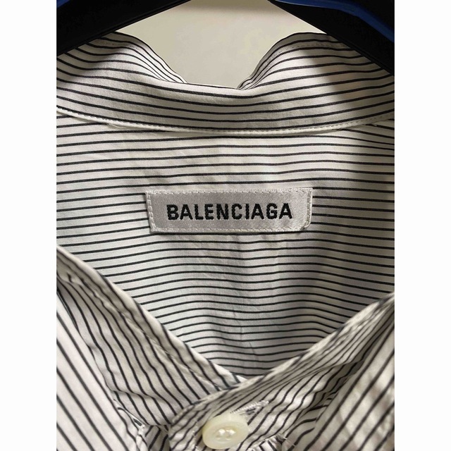 バレンシアガ　リボン付き　シャツ　ストライプ柄 美品