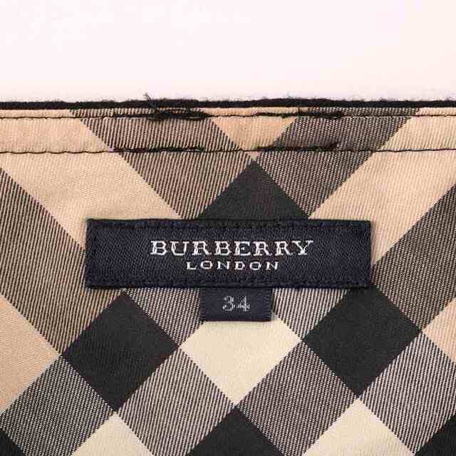 BURBERRY(バーバリー)のバーバリー フレアスカート 無地 ひざ丈 日本製 ウール混 レディース 34サイズ ブラック BURBERRY レディースのスカート(その他)の商品写真