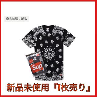シュプリーム(Supreme)のSupreme Hanes Bandana Tagless Tees Black(Tシャツ/カットソー(半袖/袖なし))