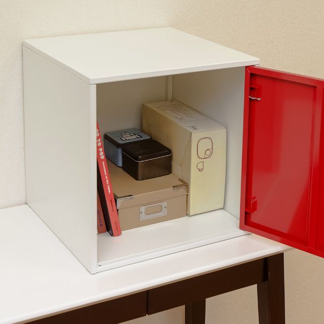 SKB CL　収納ボックス　鍵付き　スチール製　1個　ブラック インテリア/住まい/日用品の収納家具(リビング収納)の商品写真