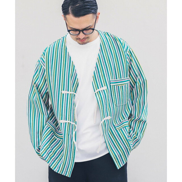 STRIPE B】ARMY TWILL StripeCotton SlabCardigan-