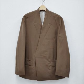 YOKE 新品タグ付 COVERED COLLARLESS JACKET  定価72600円 3 YK22SS0314J  テーラードジャケット 22SS ブラウン メンズ ヨーク【中古】3-0205M∞(テーラードジャケット)