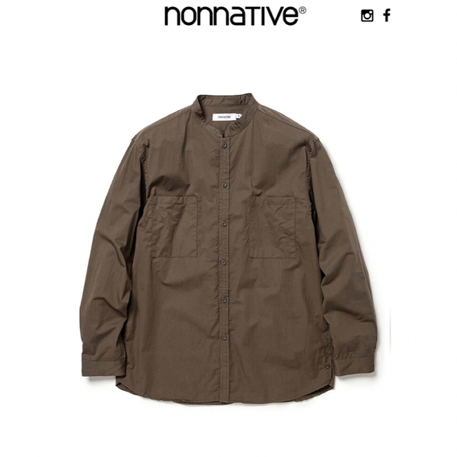 nonnative(ノンネイティブ)のnonnative MASTER BIG SHIRT COTTON SATIN緑 メンズのトップス(シャツ)の商品写真